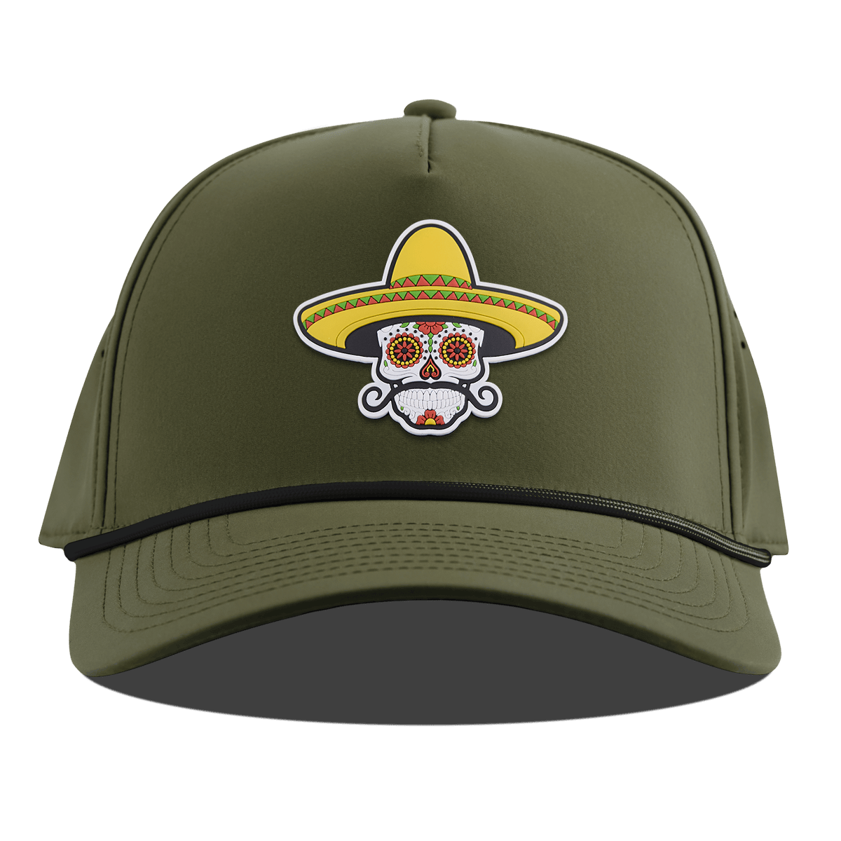 Sombrero Skull PVC Curved 5 Panel Rope Loden