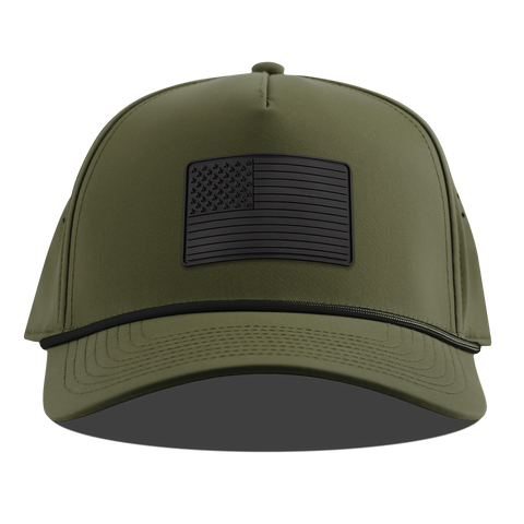 Onyx Old Glory Curved 5 Panel Rope Loden