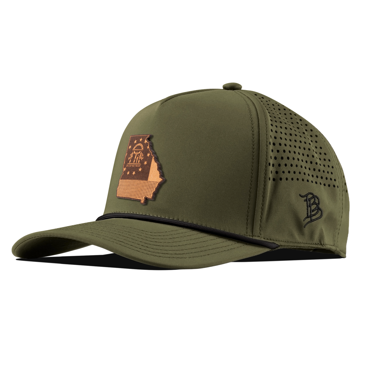 Georgia 4 Curved 5 Panel Rope Loden/Black