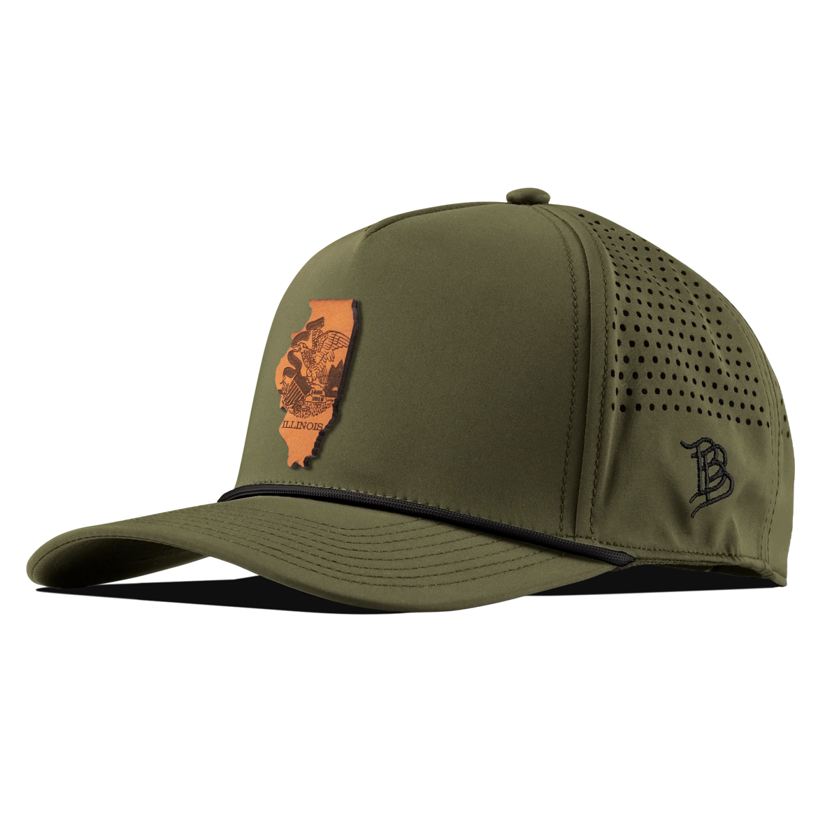 Illinois 21 Curved 5 Panel Rope Loden/Black