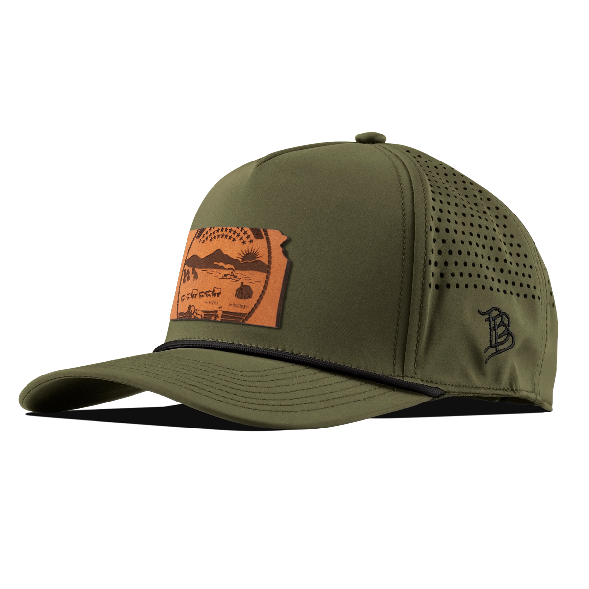 Kansas 34 Curved 5 Panel Rope Loden/Black