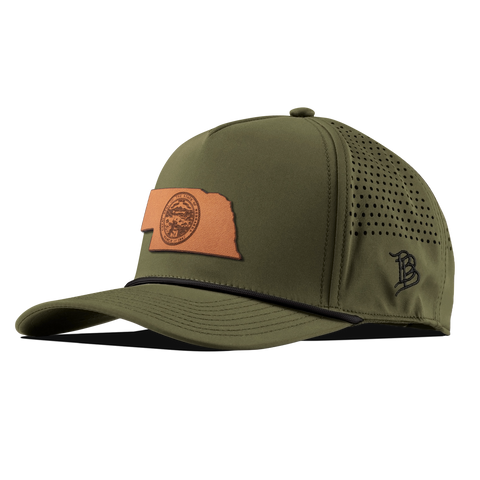 Nebraska 37 Curved 5 Panel Rope Loden/Black