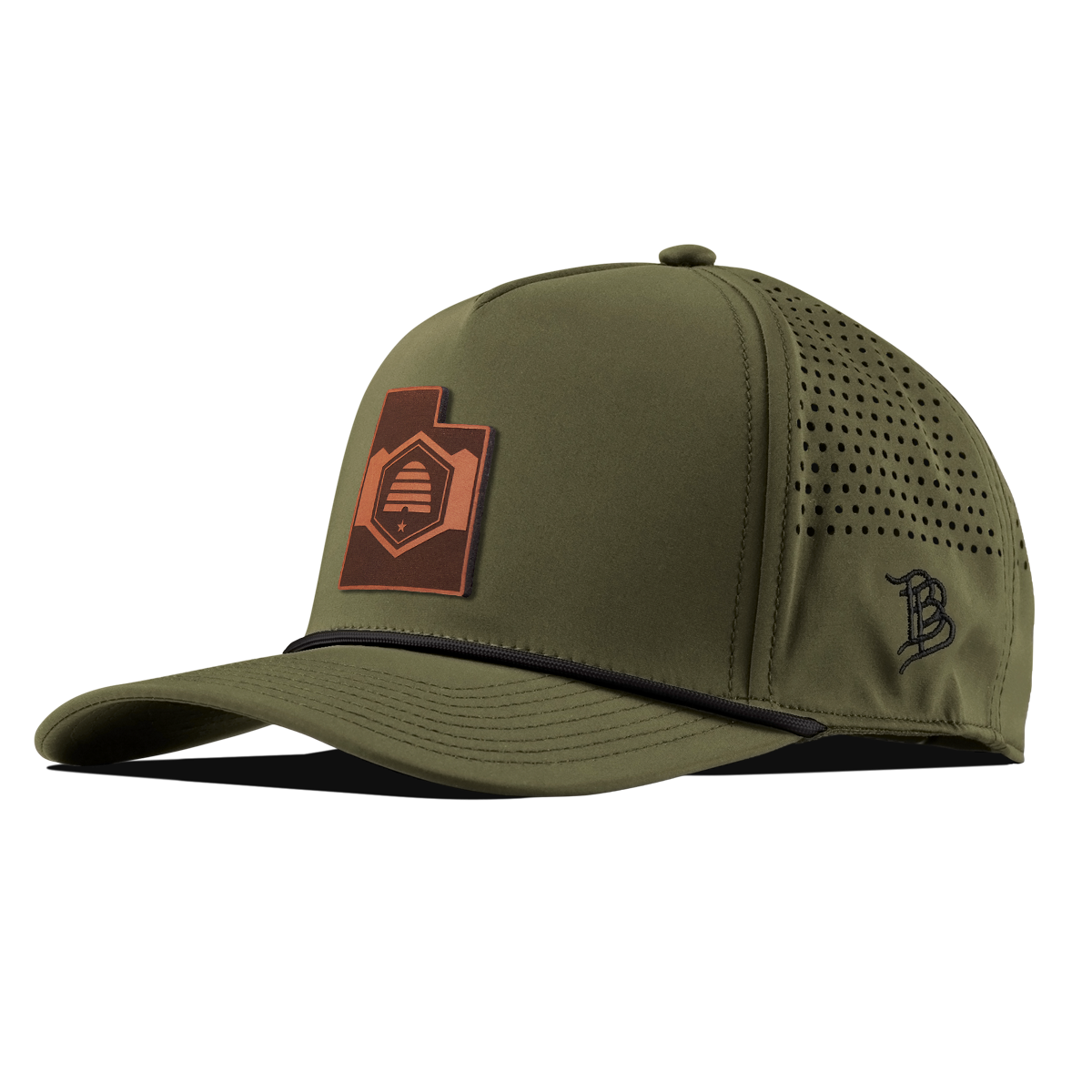 Utah 45 Tan Curved 5 Panel Rope Loden/Black