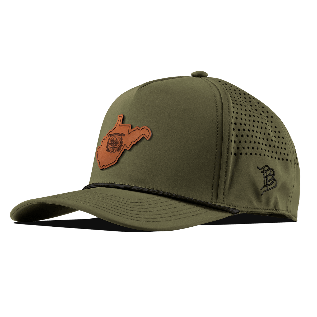 West Virginia 35 Curved 5 Panel Rope Loden/Black