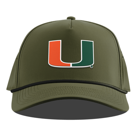 University of Miami "Miami Team Logo" Curved 5 Panel Rope Loden