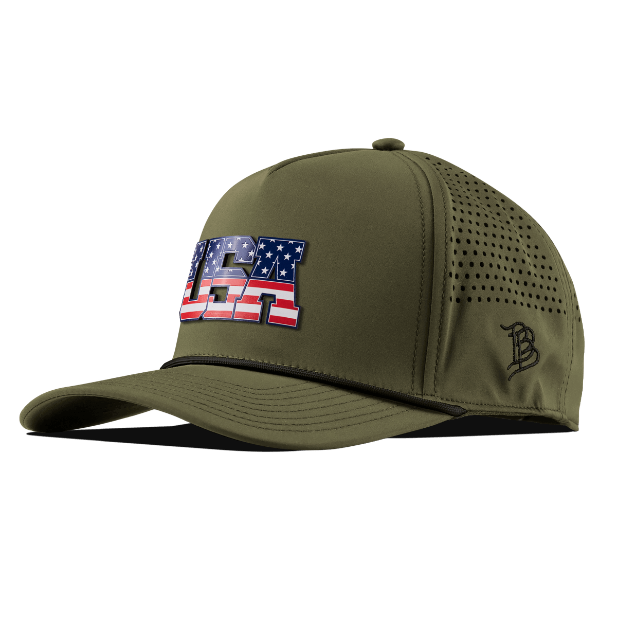 USA Tradition Curved 5 Panel Rope Loden/Black