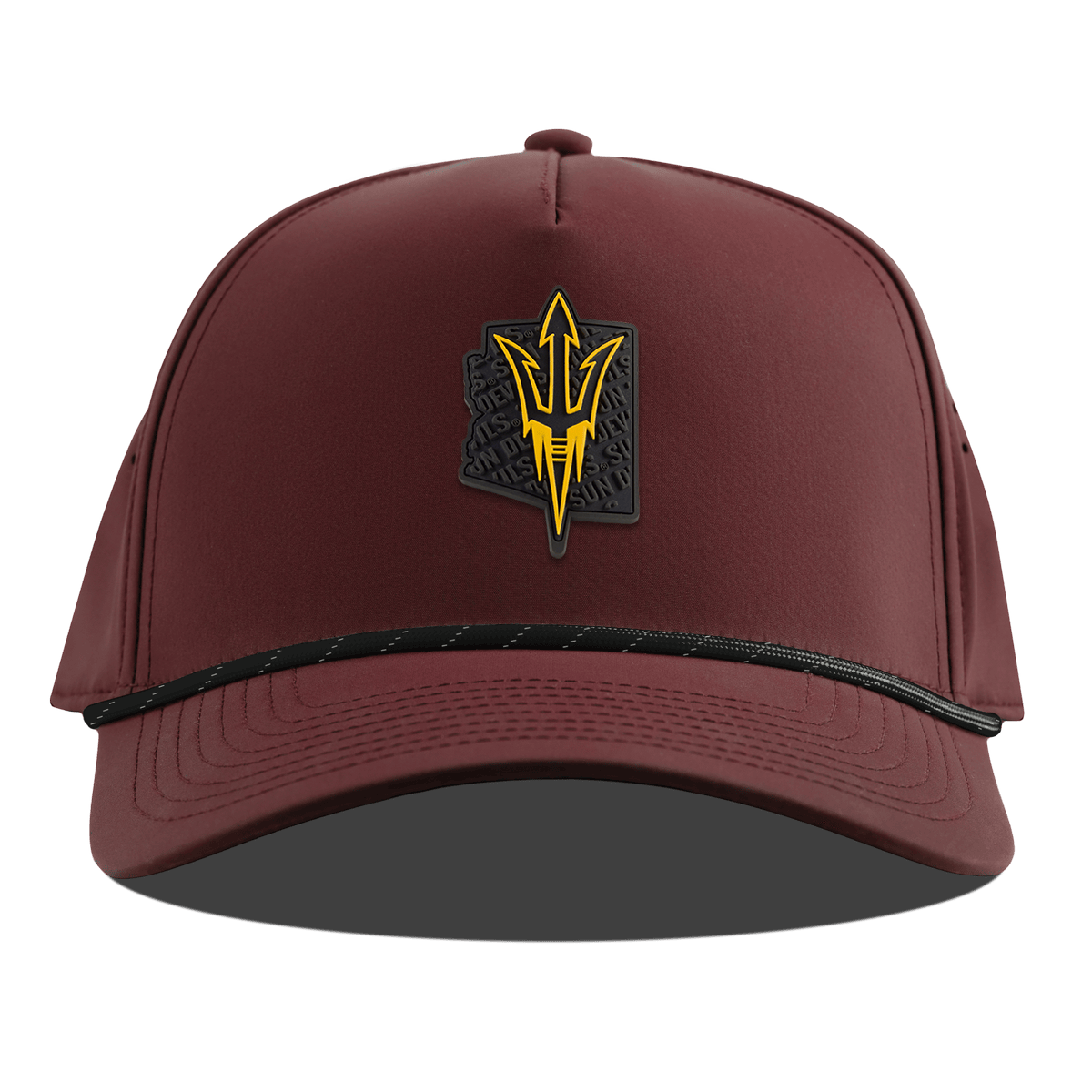 Arizona State University "ASU Blackout Pitchfork" Curved 5 Panel Rope Maroon