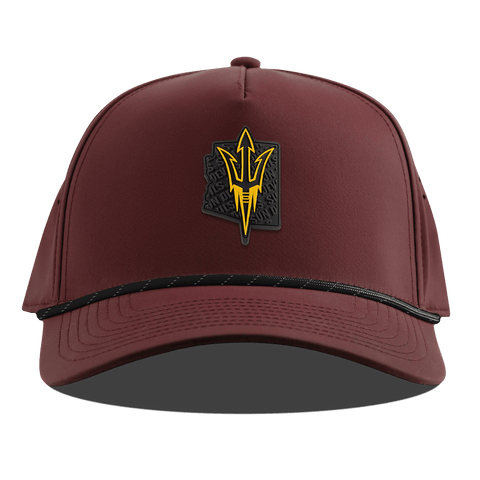 Arizona State University "ASU Blackout Pitchfork" Curved 5 Panel Rope Maroon