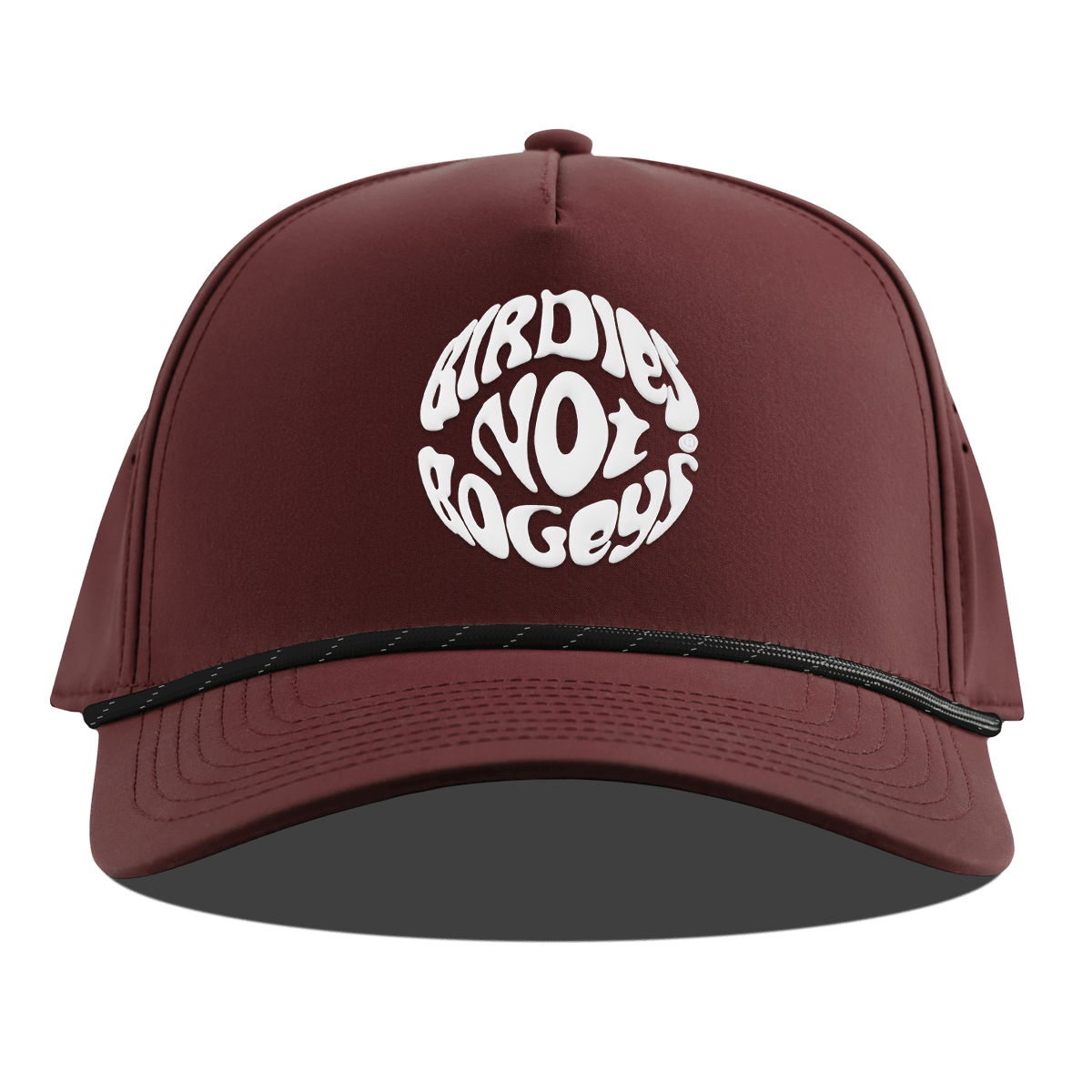 Birdies Not Bogeys® Curved 5 Panel Rope Maroon