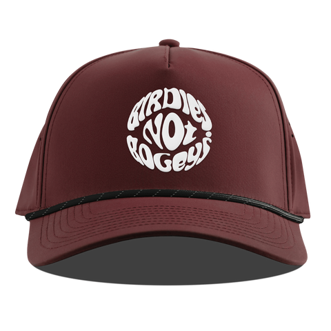 Birdies Not Bogeys® Curved 5 Panel Rope Maroon