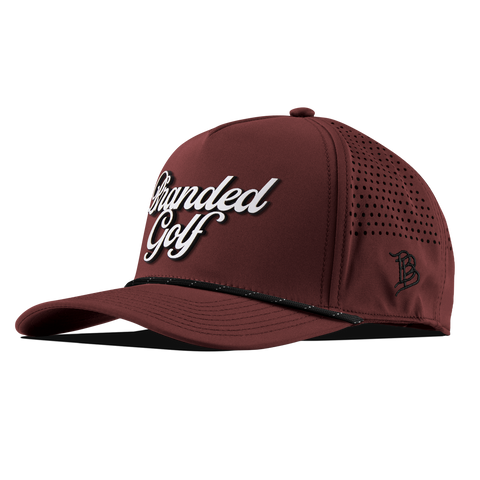 Branded Golf Curved 5 Panel Rope Maroon/Black