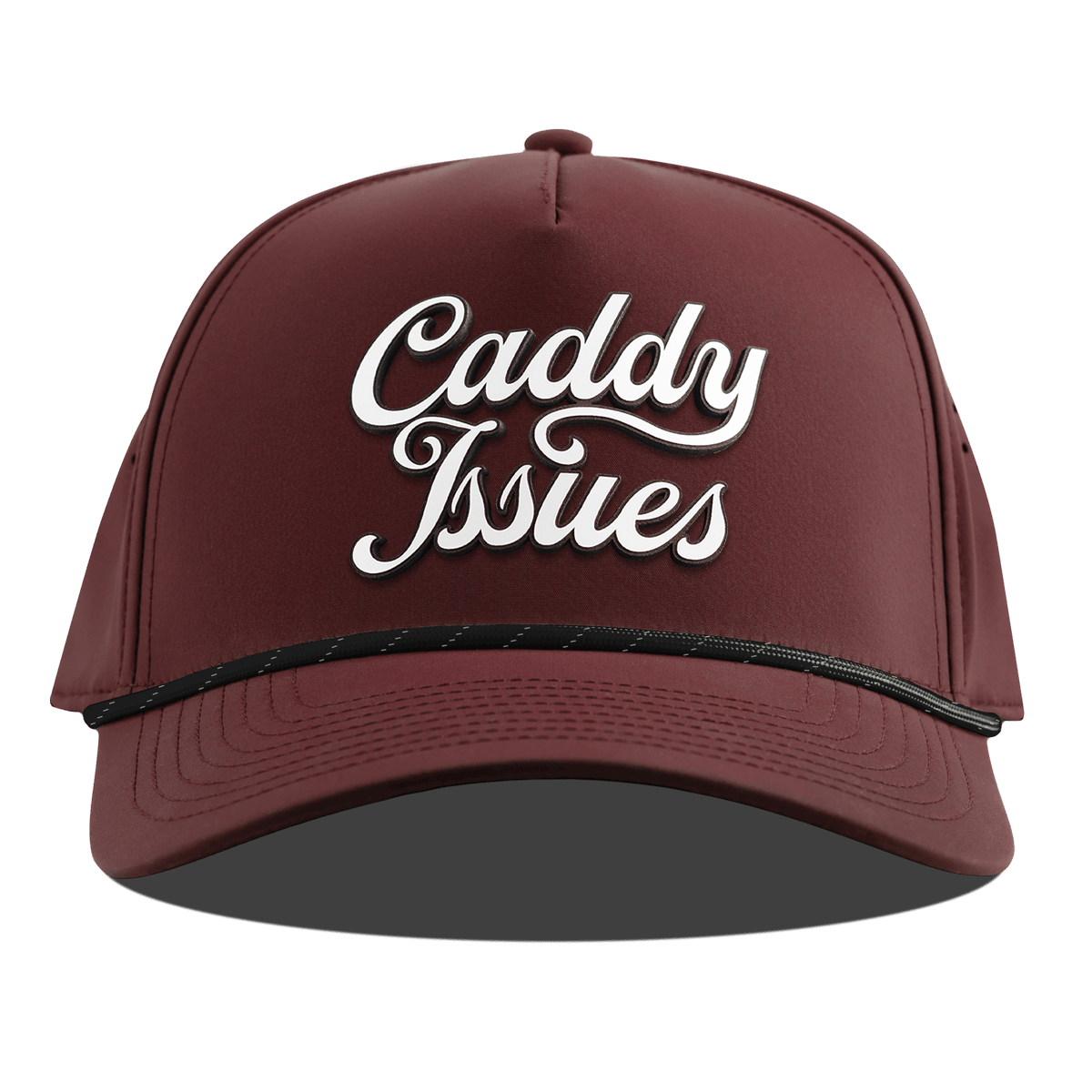 Caddy Issues Script Curved 5 Panel Rope Maroon