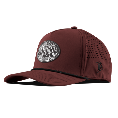 California Traveler Curved 5 Panel Rope Maroon
