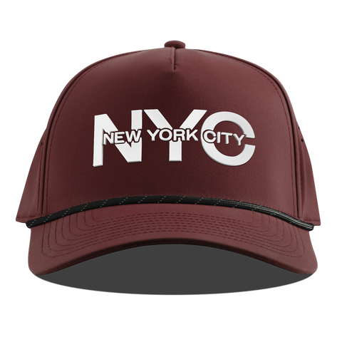 City Block New York Curved 5 Panel Rope Maroon