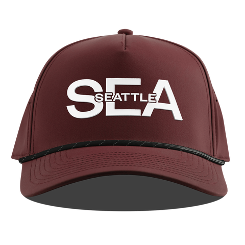 City Block Seattle Curved 5 Panel Rope Maroon