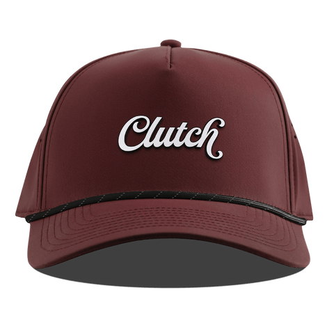 Clutch Script Curved 5 Panel Rope Maroon