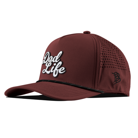 Dad Life Script Curved 5 Panel Rope Maroon/Black