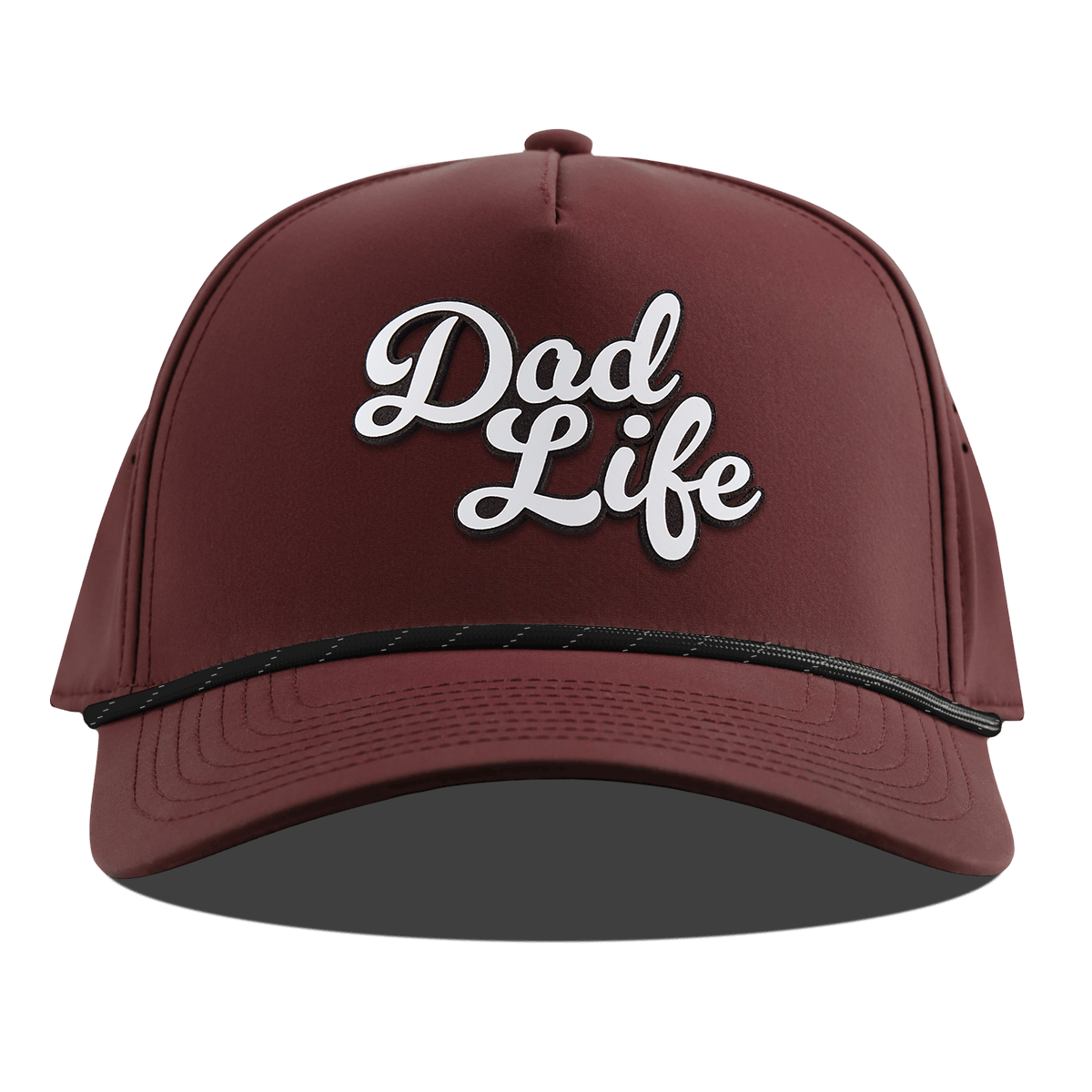 Dad Life Script Curved 5 Panel Rope Maroon