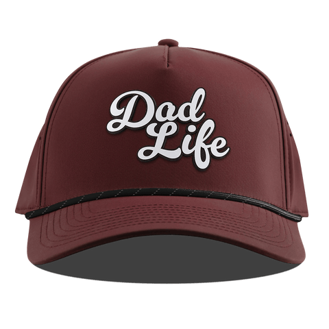 Dad Life Script Curved 5 Panel Rope Maroon