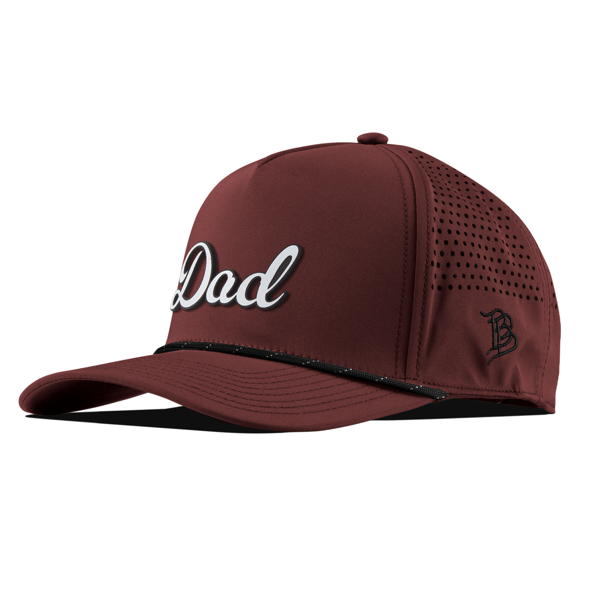 Dad Script Curved 5 Panel Rope Maroon/Black