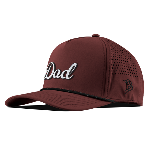 Dad Script Curved 5 Panel Rope Maroon