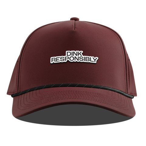 Dink Responsibly Curved 5 Panel Rope Maroon