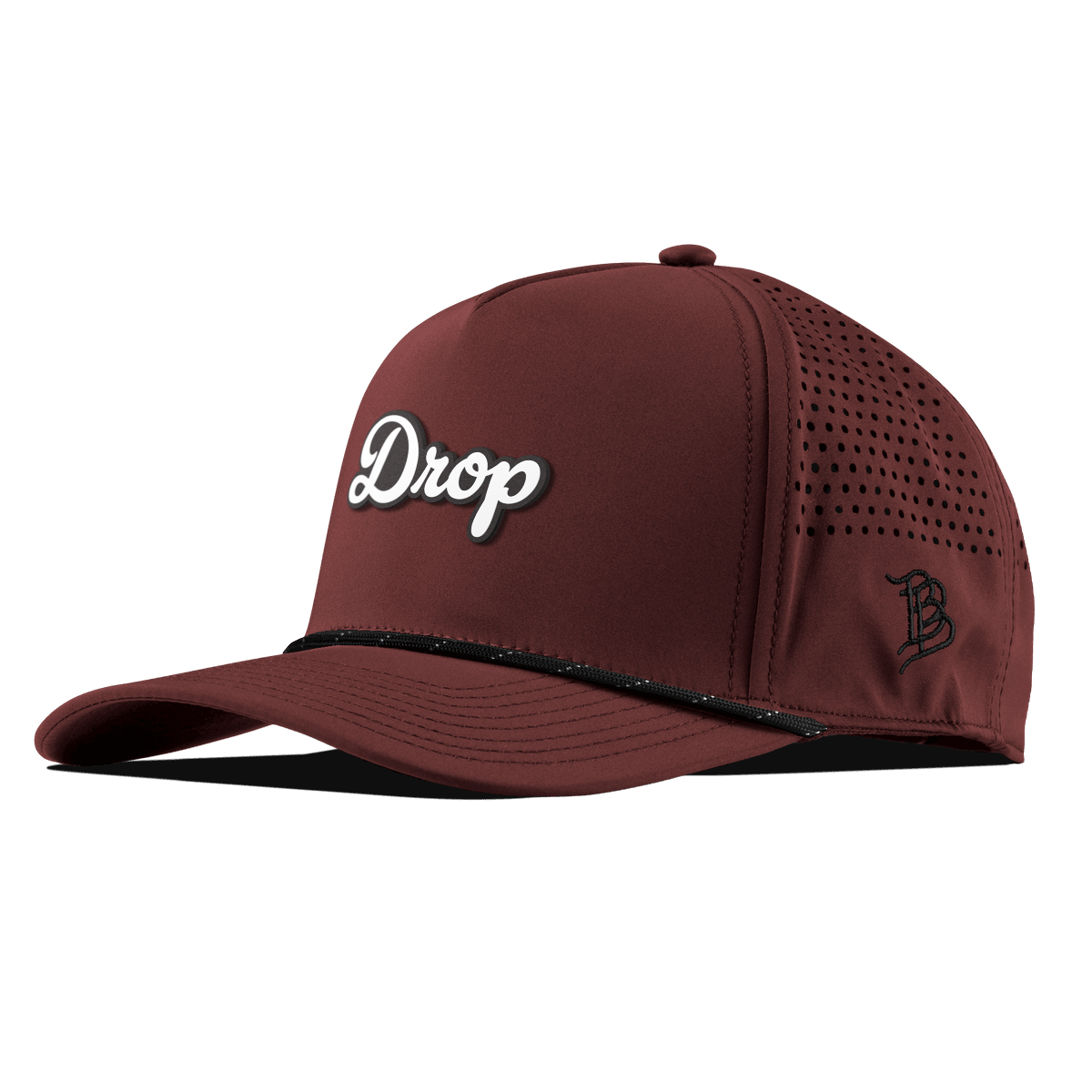 Drop Script Curved 5 Panel Rope Maroon