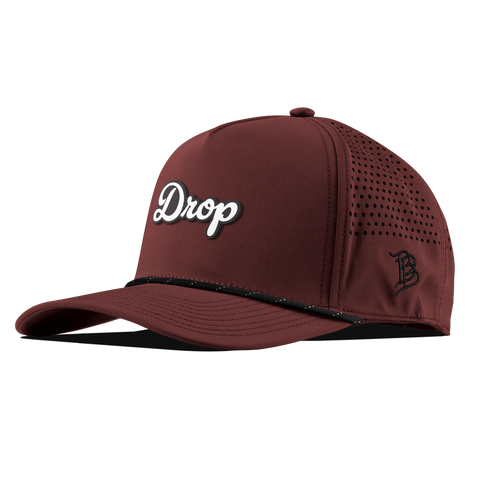 Drop Script Curved 5 Panel Rope Maroon