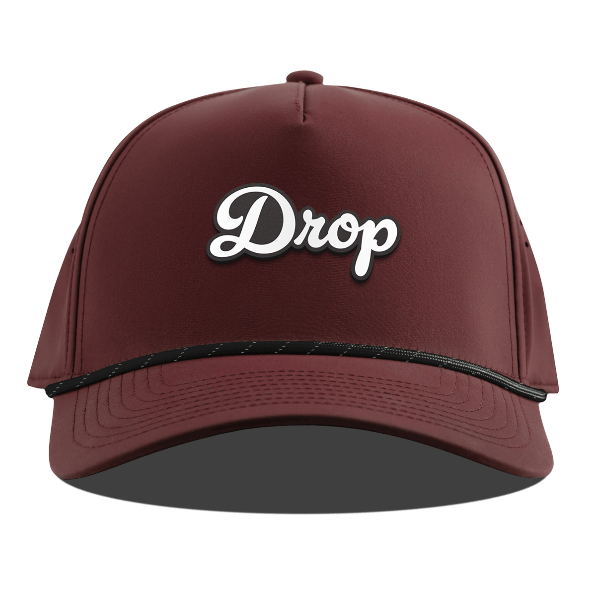 Drop Script Curved 5 Panel Rope Maroon