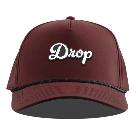 Drop Script Curved 5 Panel Rope Maroon