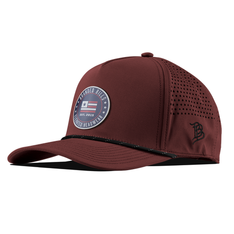 Elevated American Curved 5 Panel Rope Maroon/Black 