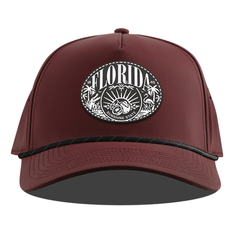 Florida Traveler Curved 5 Panel Rope Maroon