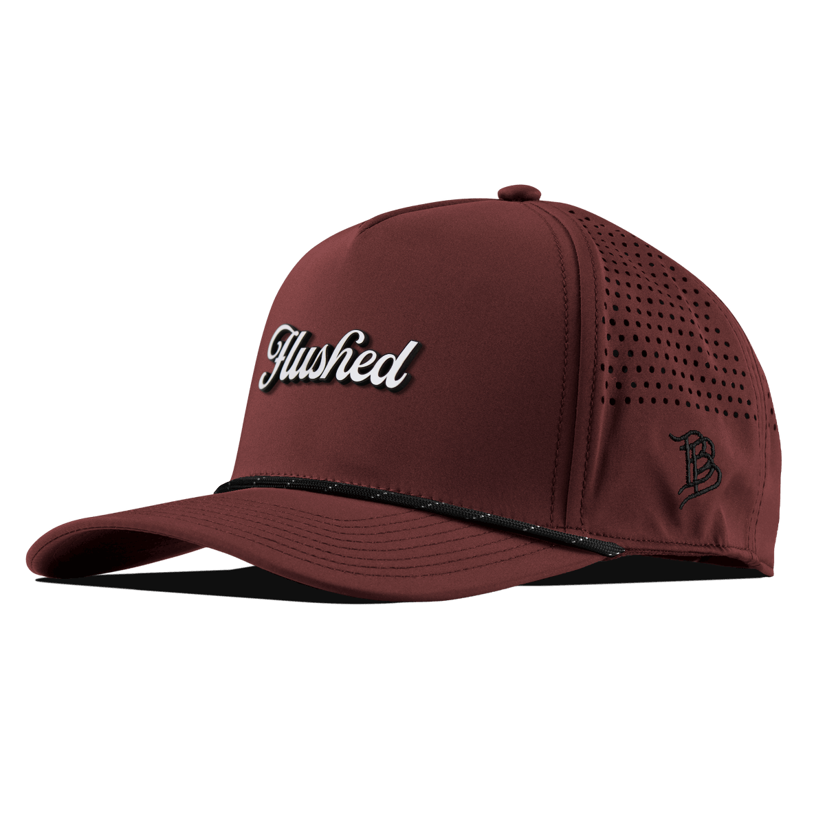 Flushed Script Curved 5 Panel Rope Maroon