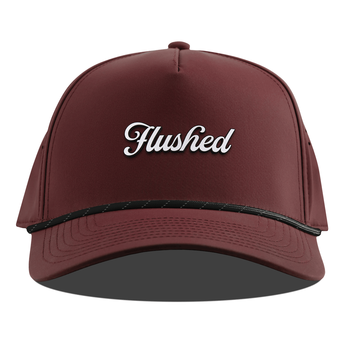 Flushed Script Curved 5 Panel Rope Maroon