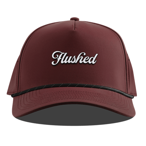 Flushed Script Curved 5 Panel Rope Maroon