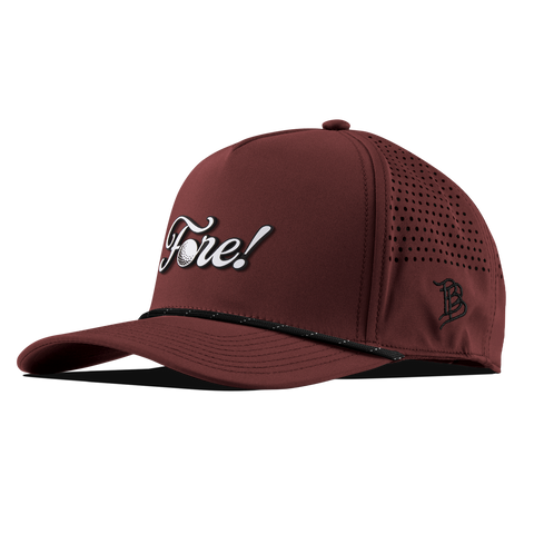 Fore! Curved 5 Panel Rope Maroon/Black