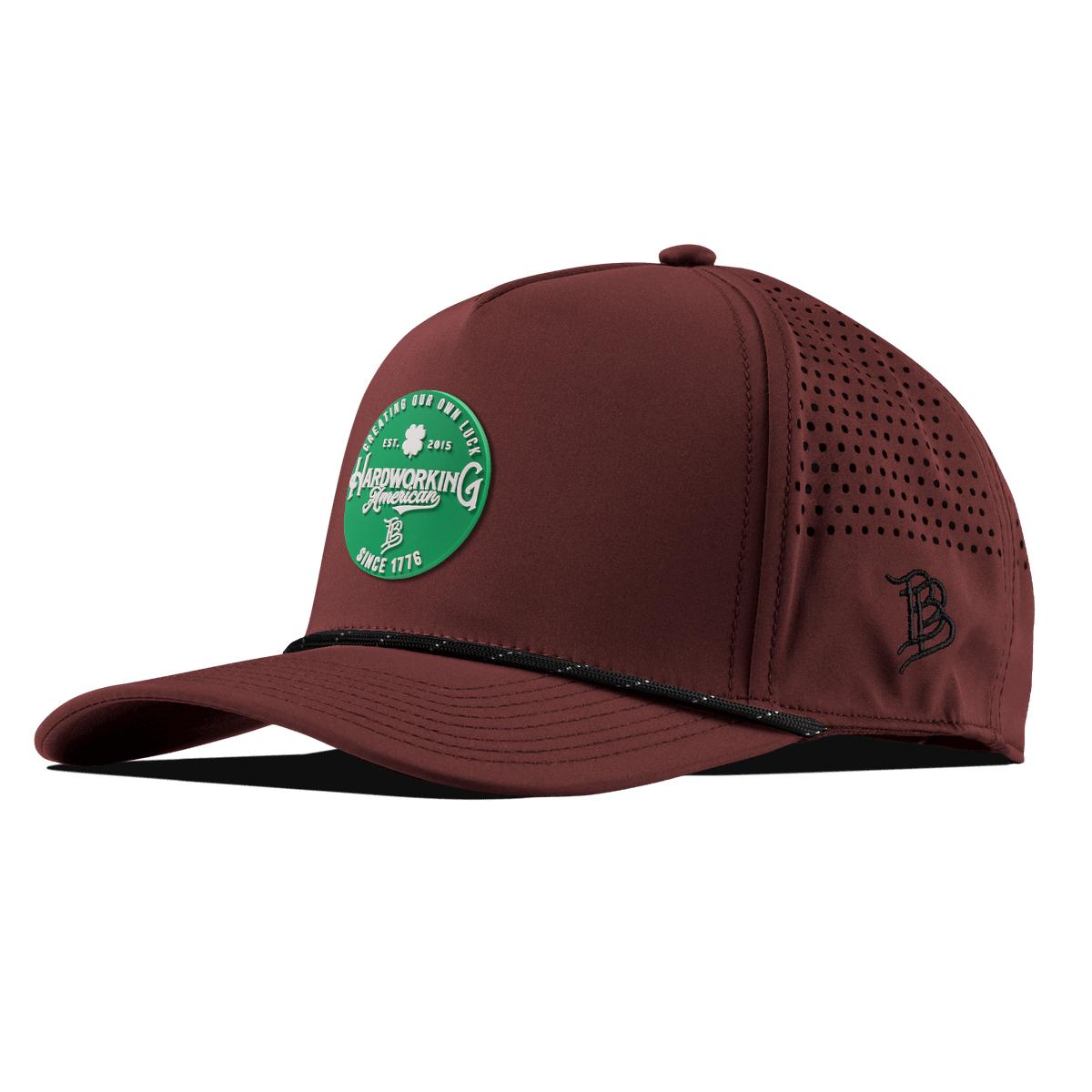 Get the Green Curved 5 Panel Rope Maroon