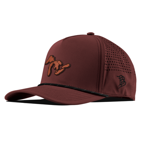 The Great Lakes Curved 5 Panel Rope Maroon/Black