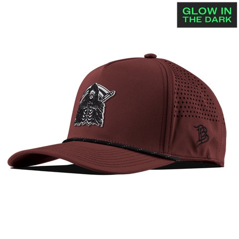 Grim Reaper Glow Curved 5 Panel Rope Maroon