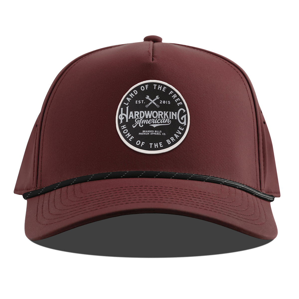 Hardworking PVC Curved 5 Panel Rope Maroon