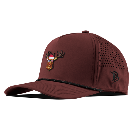 Party Reindeer Curved 5 Panel Rope Maroon/Black