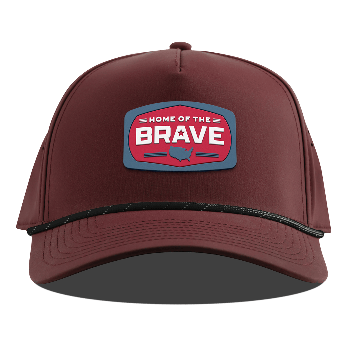 Home of the Brave Curved 5 Panel Rope Maroon