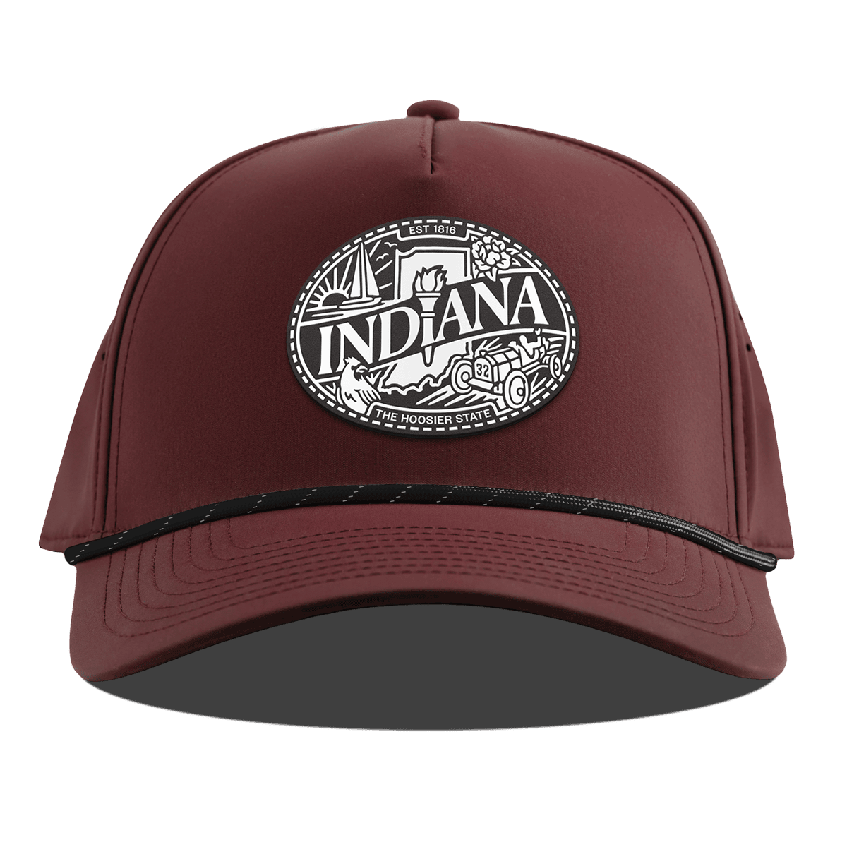 Indiana Traveler Curved 5 Panel Rope Maroon