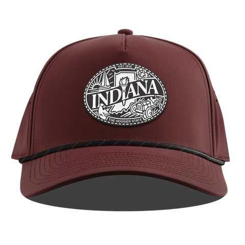 Indiana Traveler Curved 5 Panel Rope Maroon