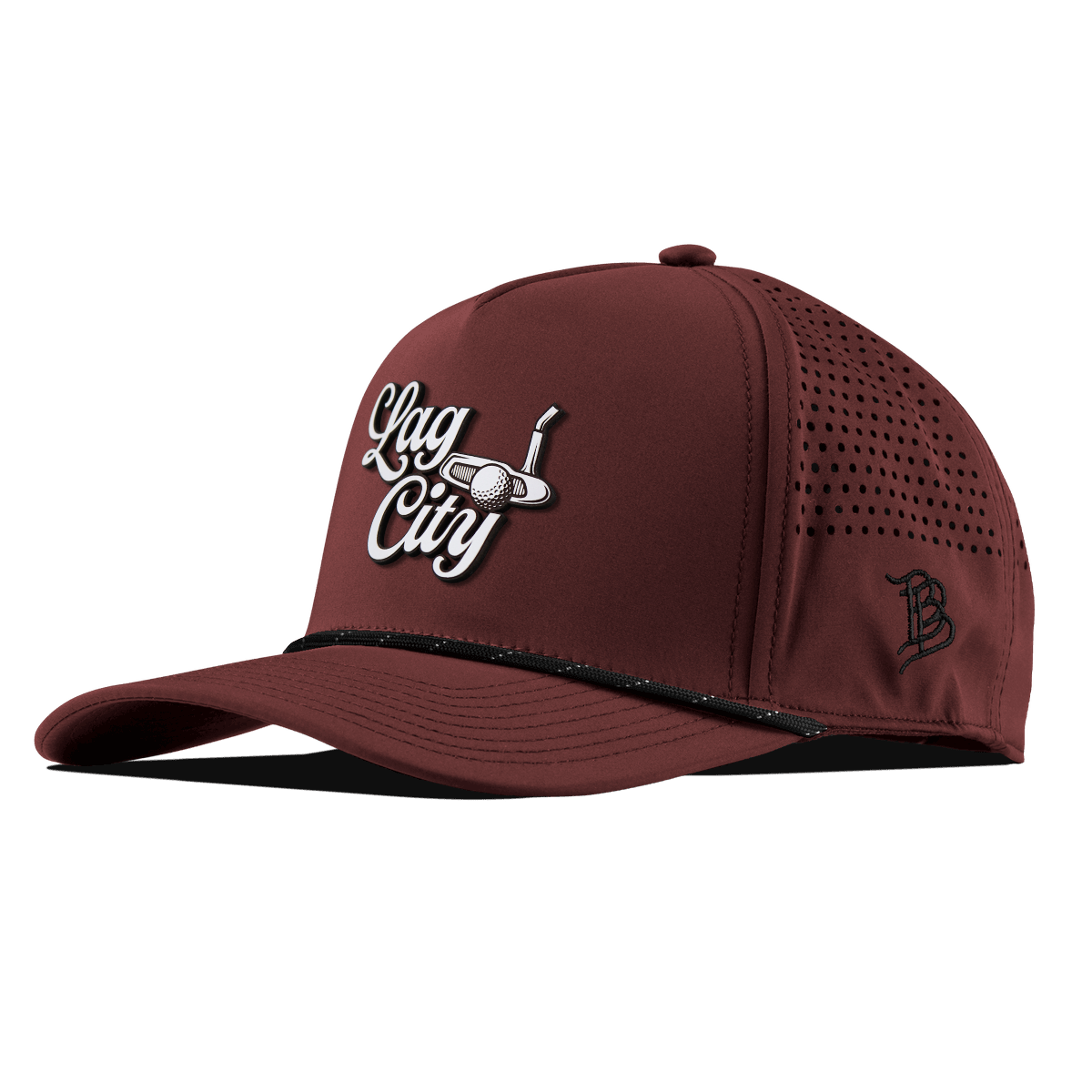 Lag City Script Curved 5 Panel Rope Maroon