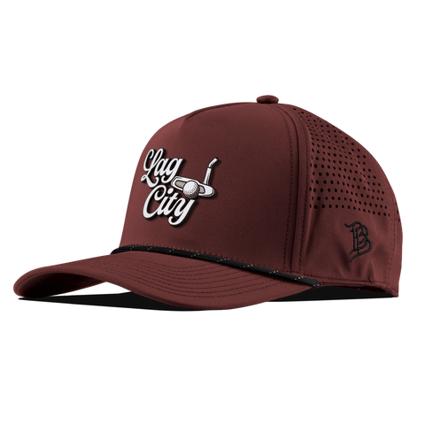 Lag City Script Curved 5 Panel Rope Maroon