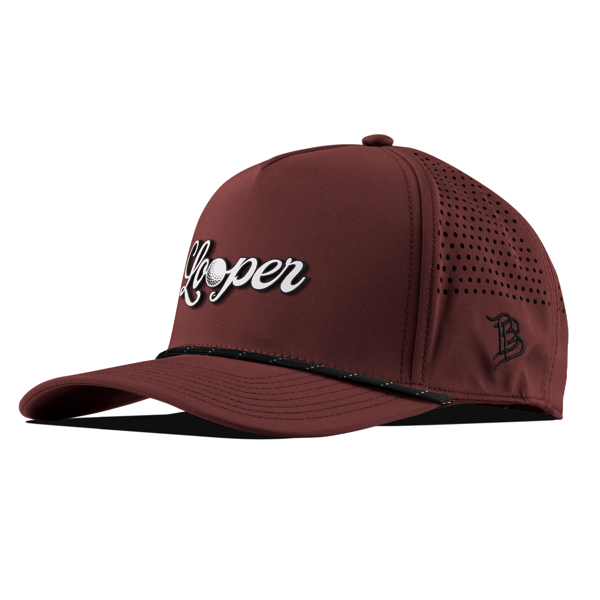 Looper Curved 5 Panel Rope Maroon/Black