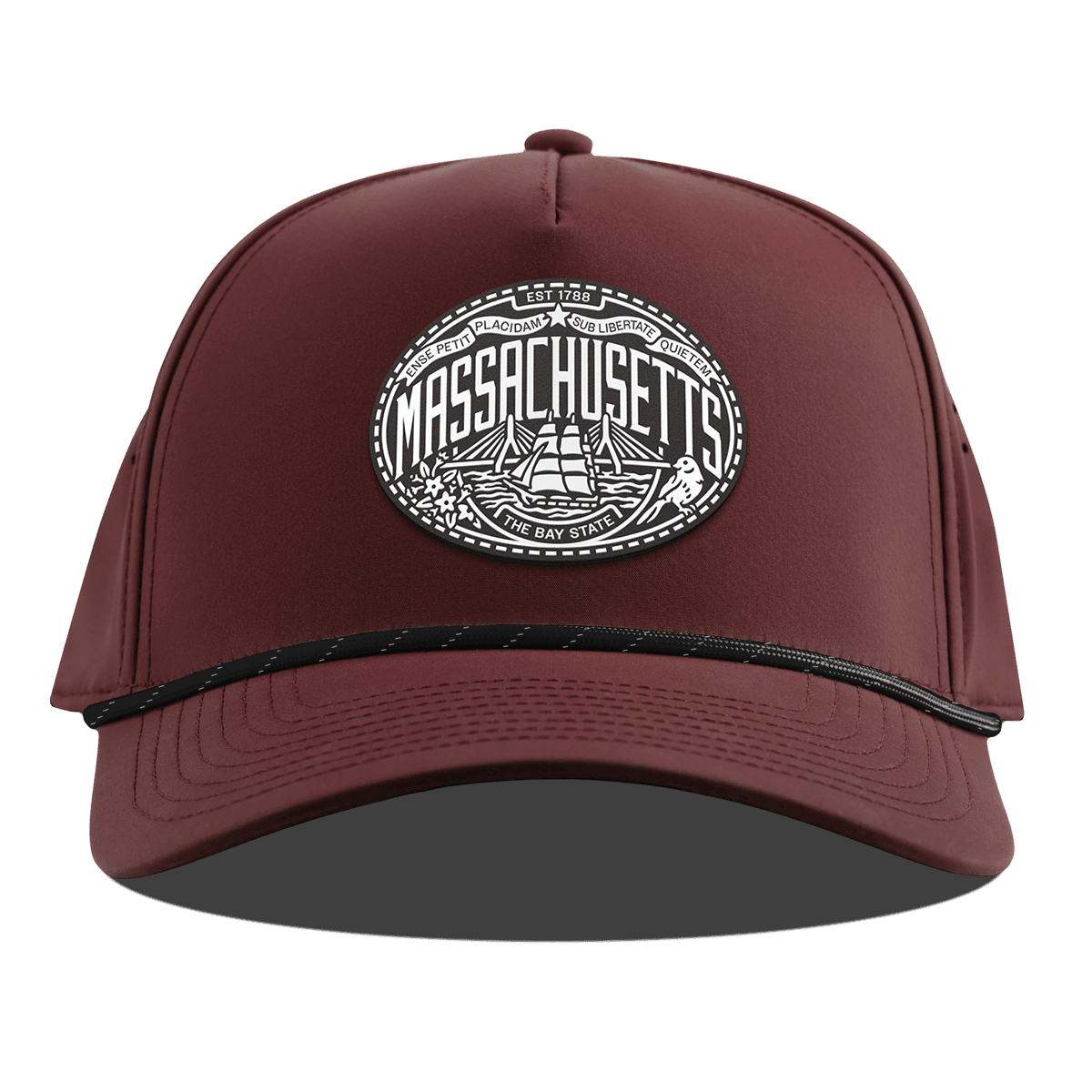 Massachusetts Traveler Curved 5 Panel Rope Maroon
