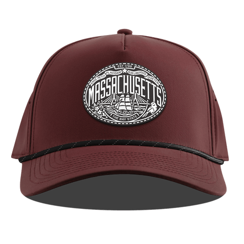 Massachusetts Traveler Curved 5 Panel Rope Maroon