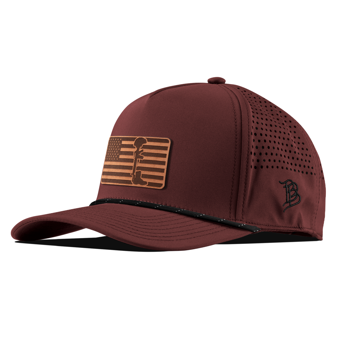 Memorial Curved 5 Panel Rope Maroon/Black 